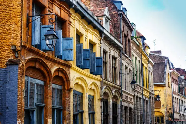 antique building view in Old Town Lille, France