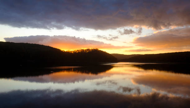 istock Autumn sunset over the Rursee in the Eifel region 882246518
