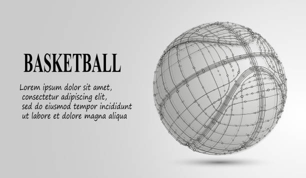 istock Silhouette of a basketball ball. Dots, lines, triangles, text, color effects and background on a separate layers, color can be changed in one click. Vector illustration 882246712