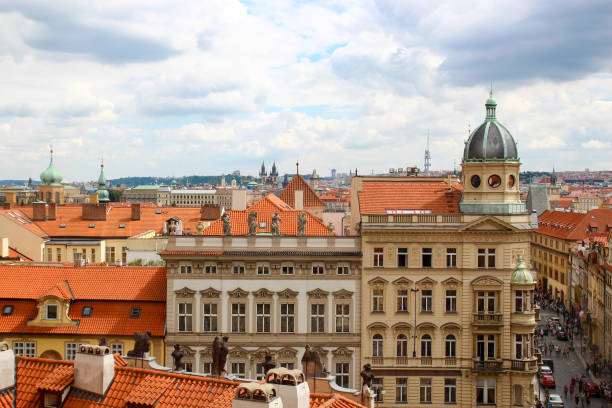 istock Panorama of Prague, red roofs 882246810