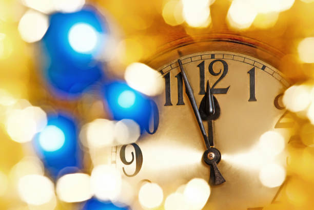 istock Detail of New Year Clock Face Before Midnight 882256022