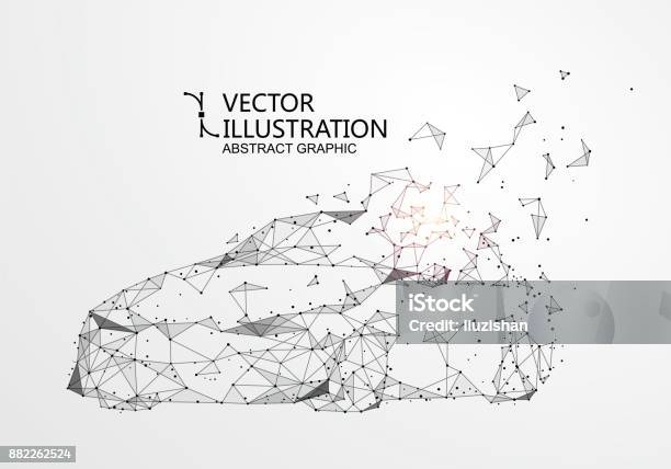 A Car With A Point Line Connection Vector Illustration Stock Illustration - Download Image Now
