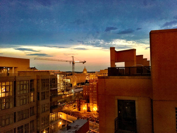 istock sunset and brick apartment buildings 882267454