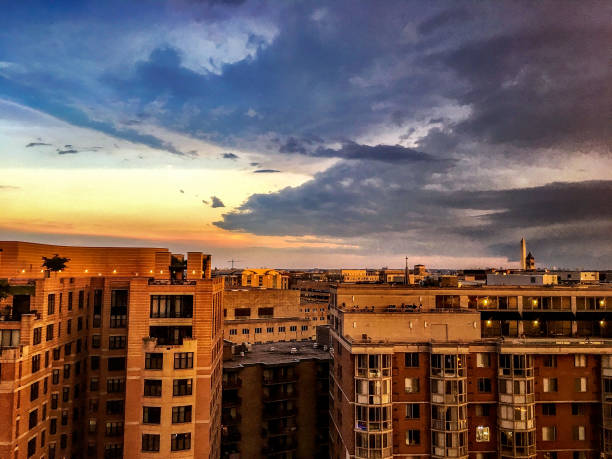 istock sunset and brick apartment buildings 882267620