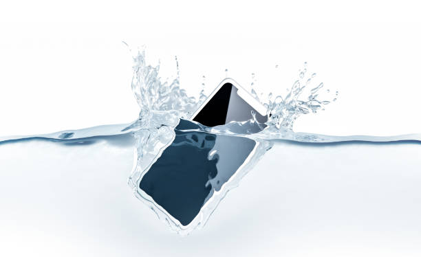 istock White new smartphone mockup fall in water 882283112