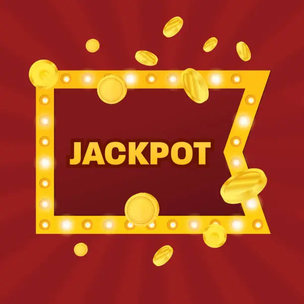 Vector illustration of Big win jackpot concept. Casino jackpot. Lucky, success, financial growth