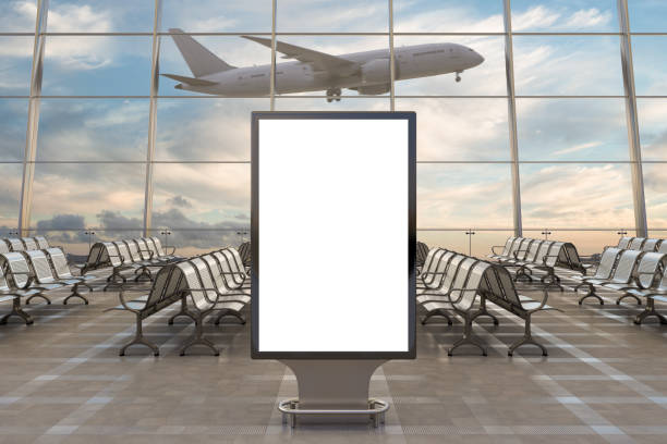 salon de l'aéroport de départ - lightbox airport airplane sign photos et images de collection