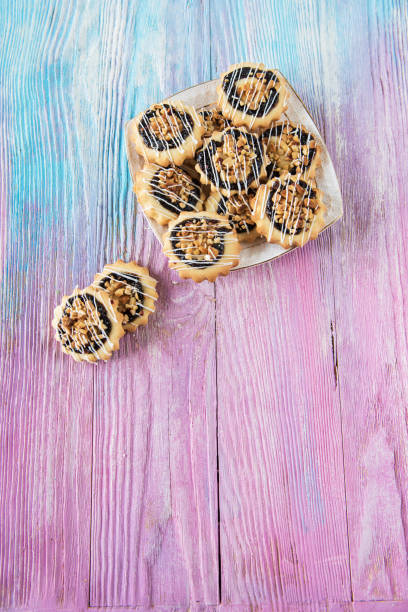 Tasty different cakes Tasty different cakes set on a color gradient background ice cream with wafer rolls stock pictures, royalty-free photos & images