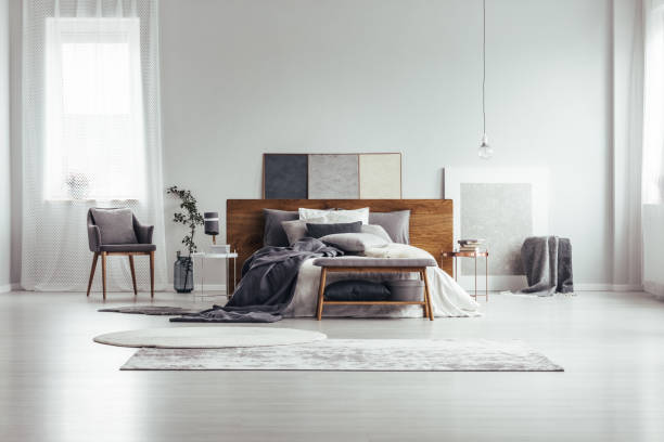 istock Window and paintings in bedroom 882311476