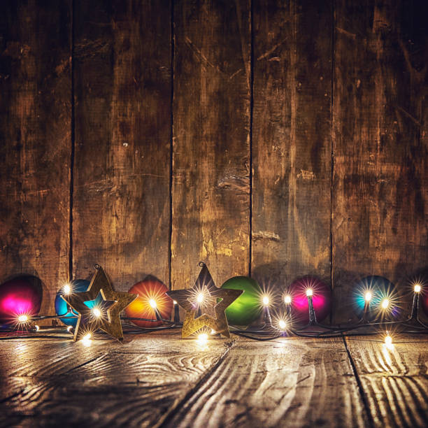 Christmas Decoration with Ornaments and Holiday Lights