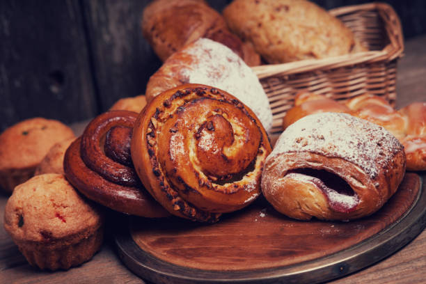 istock Fresh baked homemade buns, cupcakes and rolls 882318268