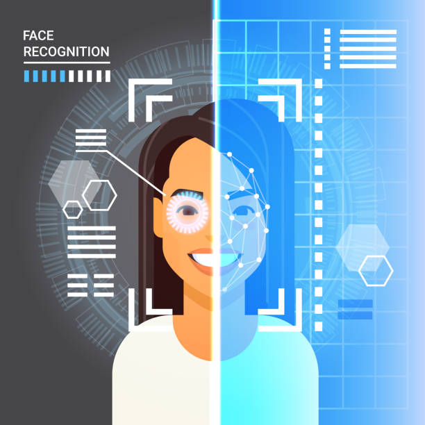 istock Face Recognition System Scanning Eye Retina Of Business Woman Modern Identification Technology Access Control Concept 882326372