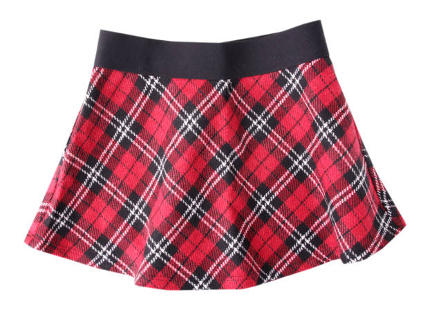 istock Plaid checkered red skirt isolated on white. 882334260