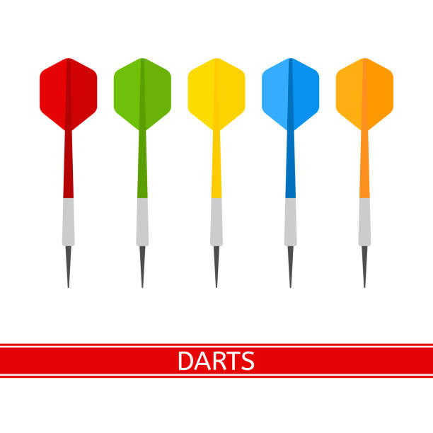 illustrazioni stock, clip art, cartoni animati e icone di tendenza di vettore isolato freccette - darts