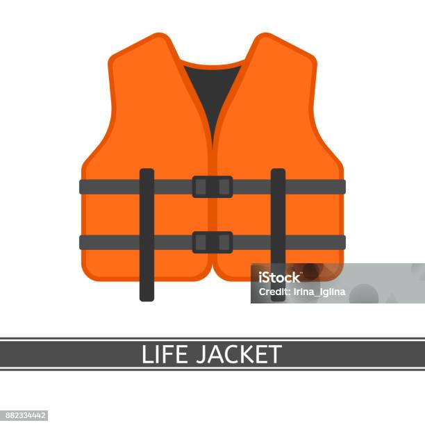 Life Jacket Isolated Stock Illustration - Download Image Now - Life Jacket, Camping, Close-up