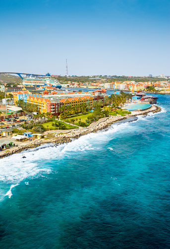 Aerial view of Willemstad town on Curacao island