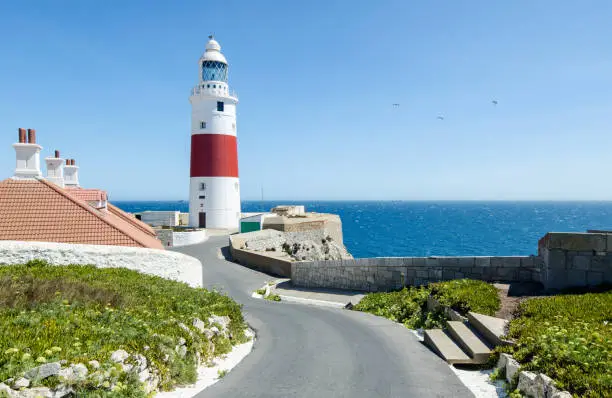 Europa Point Lighthouse (Trinity Lighthouse or Victoria Tower). British Overseas Territory of Gibraltar.