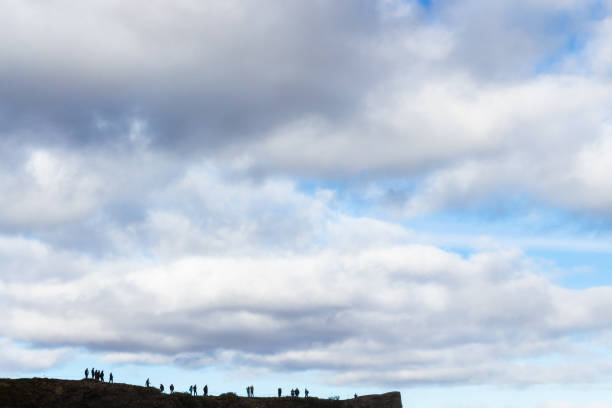 istock sky over viewpont of Gullfoss waterfall 882353444