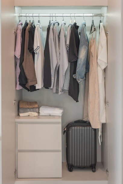 istock modern wardorbe style with clothes hanging 882353936