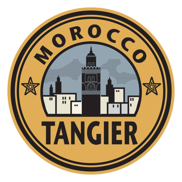 Stamp with text Tangier, Morocco Stamp or emblem with text Tangier, Morocco inside, vector illustration watermark ideas stock illustrations