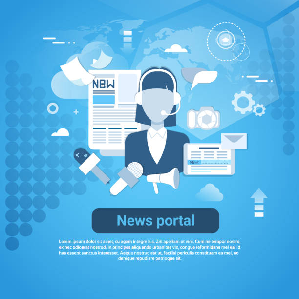 baner internetowy portalu z miejscem na kopiowanie na niebieskim tle - women leading guidance student stock illustrations