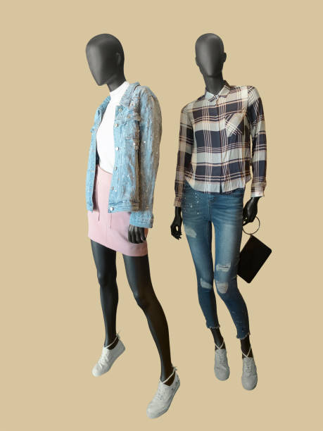 Two full-length female mannequins.