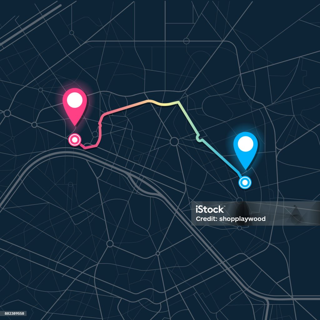 navigation carte ville - clipart vectoriel de Carte libre de droits