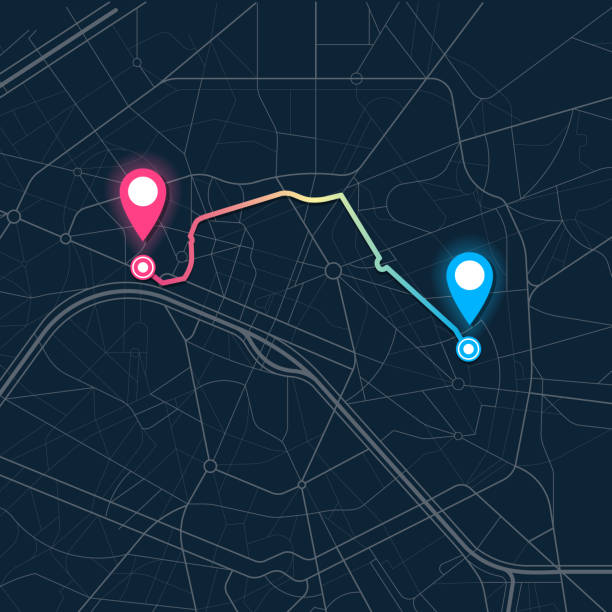 illustrazioni stock, clip art, cartoni animati e icone di tendenza di navigazione mappa città - global positioning system map road map direction