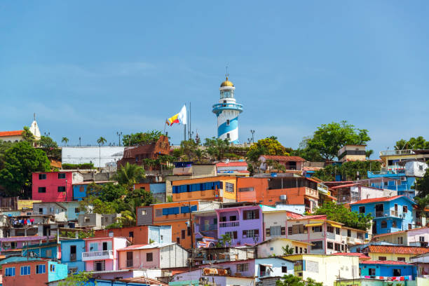 Guayas river and malecon typical view at Guayaquil, Ecuador