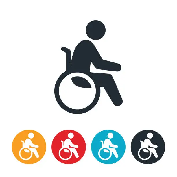 Vector illustration of Person In Wheelchair Icon