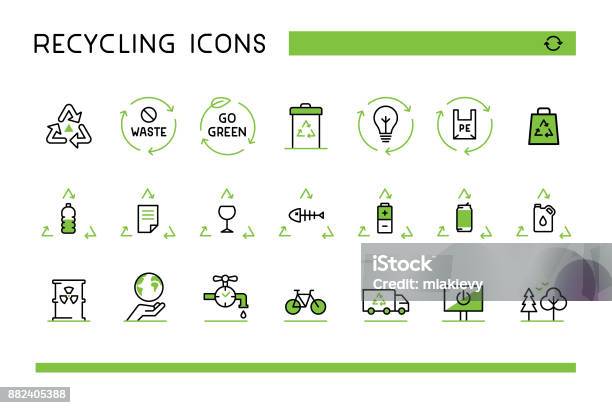 Recycling Icons Stock Illustration - Download Image Now - Recycling, Recycling Symbol, Icon Symbol