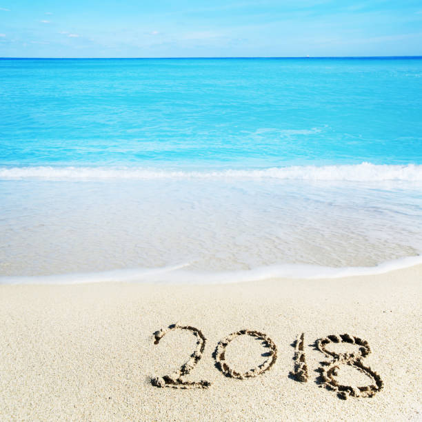 istock Celebrating 2018 on a tropical beach 882405646