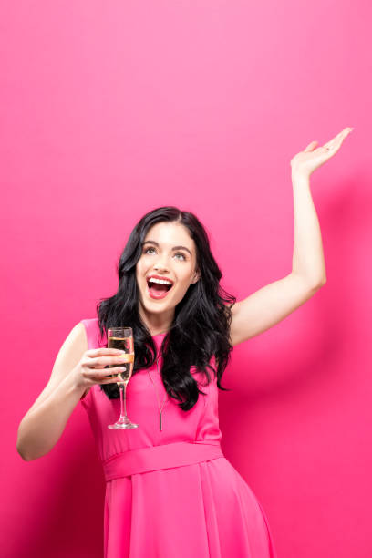 Portrait of a young Caucasian woman in a nightclub
