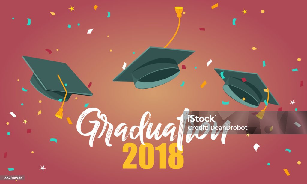 Graduatio 2018 Graduation 2018 Poster Template With Lettering Vector Illustration ...