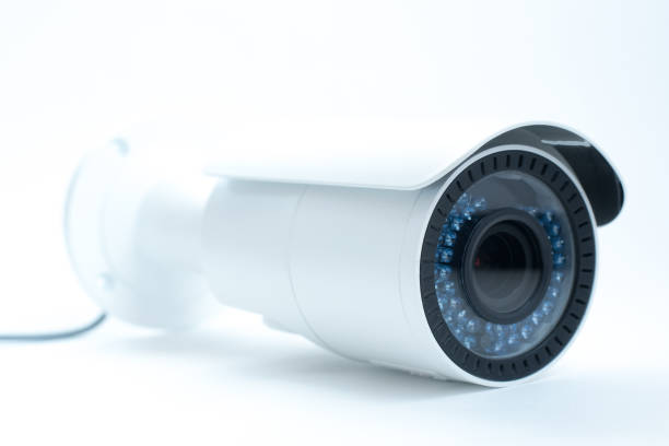 istock Surveillance camera isolated on white background, with clipping paths 882416252