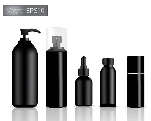 ブラック ボトル セットの背景イラスト - oil pump点のイラスト素材／クリップアート素材／マンガ素材／アイコン素材