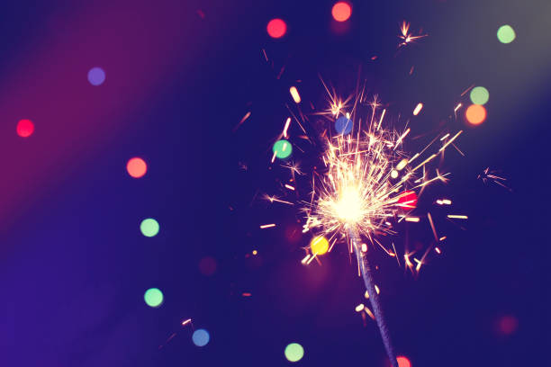 christmas, new year abstract background with sparkler