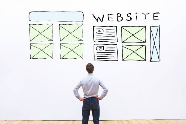 istock website layout, sketch web design of homepage 882431276