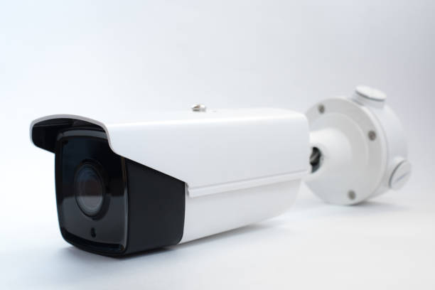 istock Surveillance camera isolated on white background, with clipping paths 882437594