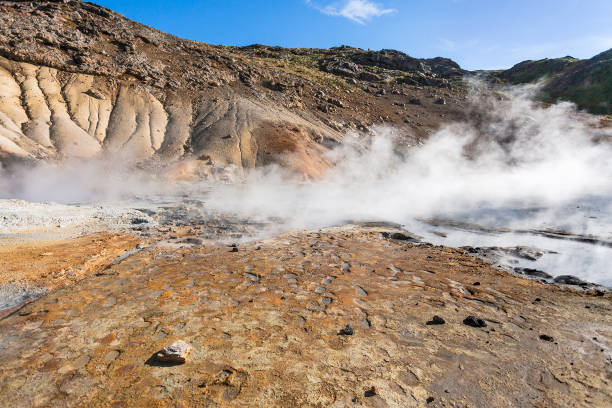 istock geysers in Krysuvik area, Iceland 882444740