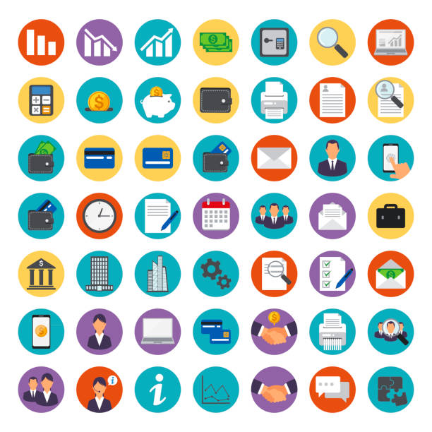 Free Stock Photo of A collection business and finance vector icons ...