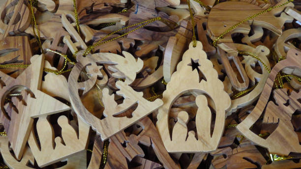 istock Wooden Nativity Scene Christmas Tree Ornaments 882448096