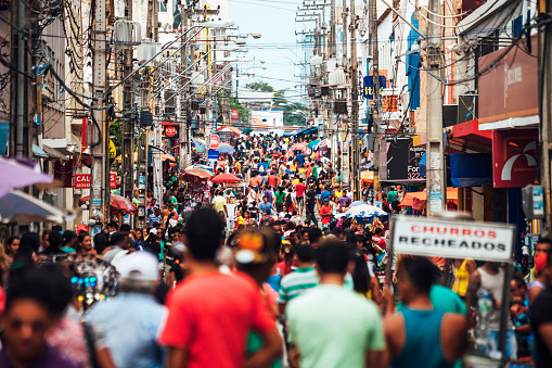 Crowded shopping street - Sao Luis, Brazil