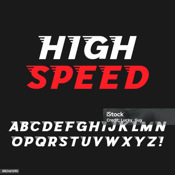 Speed Dynamic Italic Font Stock Illustration - Download Image Now - Speed, Typescript, Logo