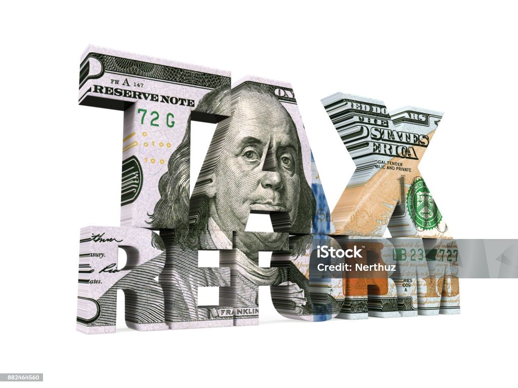Tax Reform Dollar isoliert - Lizenzfrei 100-Dollar-Schein Stock-Foto