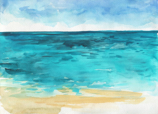 istock Ocean watercolor hand painting illustration 882467772