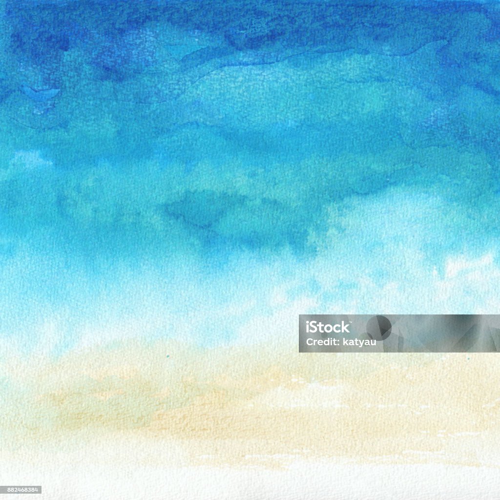 Ocean Watercolor Hand Painting Illustration Stock Illustration - Download  Image Now - Watercolor Paints, Beach, Watercolor Painting - iStock