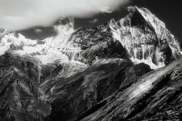 istock Black and white mountains himalaya Machhapuchhre fishtail 882470850