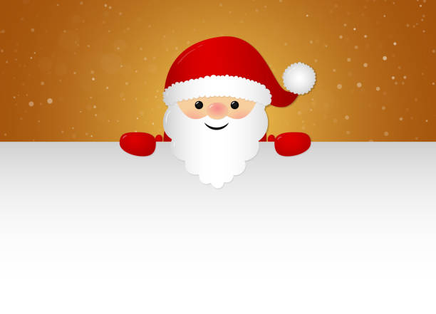 istock Merry Santa Claus holding a card with copyspace - concept of Christmas card. Vector. 882471056