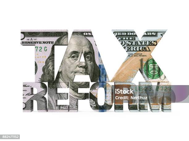 Tax Reform Dollar Isolated Stock Photo - Download Image Now - Reform, Tax, Tax Form